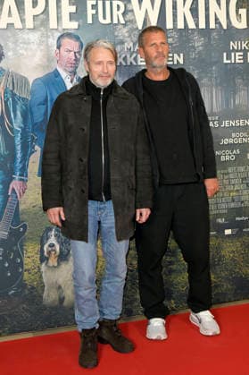 Mads Mikkelsen and Anders Thomas Jensen at the premiere of the movie Therapy for Vikings at the Delphi Filmpalast cinema in Berlin, 17 12 2025 Foto:xM.xBehrensx xFuturexImagex wikinger_5215