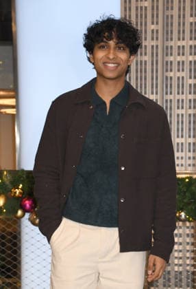 NEW YORK, NY- DECEMBER 17: Aryan Simhadri pictured at The Empire State Building celebrating season 2 of Percy Jackson and the Olympians on Disney+ and Hulu on December 17, 2025 in New York City. Copyright: xMediaPunchx
