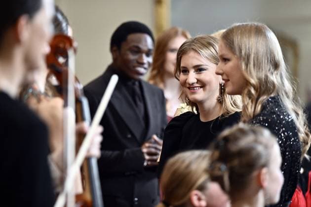 Princess Eleonore pictured during the yearly Christmas Concert at the Royal Palace in Brussels, Wednesday 17 December 2025.  ERICxLALMAND 149638805