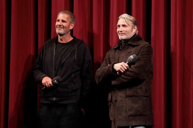 Anders Thomas Jensen and Mads Mikkelsen at the premiere of the feature film Therapy for Vikings Den sidste viking The Last Viking at the Delphi Filmpalast cinema in Berlin, 17 12 2025 Foto:xS.xGabschx xFuturexImagex wikinger_5243