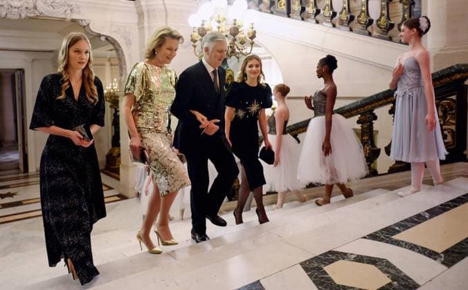 King Philippe - Filip of Belgium, Queen Mathilde of Belgium, Crown Princess Elisabeth and Princess Eleonore pictured during the yearly Christmas Concert at the Royal Palace in Brussels, Wednesday 17 December 2025.  POOLxPHILIPPExREYNAERS 149655513