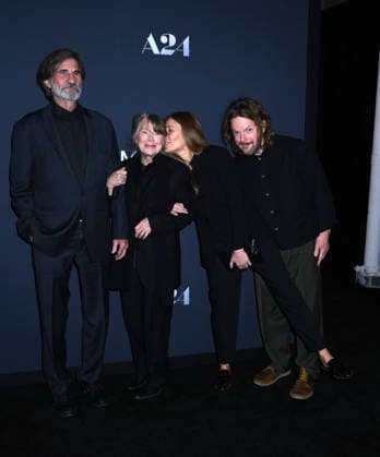 December 16, 2025, New York, Ny, United States: Jack Fisk, Sissy Spacek and Schuyler Fisk attend A24 s Marty Supreme New York Premiere. Held at Regal Times Square in New York. Zuma Press December 16, 2025. New York United States - ZUMAp281 20251216_zea_p281_258 Copyright: xPhotoxImagexPressx