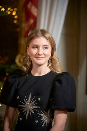 Annual Christmas Concert At The Royal Palace - Brussels Brussels, December 17, 2025. The traditional Christmas celebration took place at the Royal Palace in Brussels in the presence of King Philippe, Queen Mathilde, Princess Eléonore, and Princess Elisabeth. Belgian singer Typh Barrow sang a Christmas carol. Photo by Olivier Polet ABACAPRESS.COM Brussels Belgium  Copyright: xPoletxOlivier ABACAx