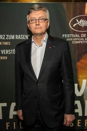 abb Sergei Loznitsa is a Ukrainian film director and screenwriter on the red carpet at the Berlin premiere of the movie Zwei Staatsanwälte Staatsanwaelte at Cinema Paris Berlin on December 17, 2025 in Berlin Berlin Germany