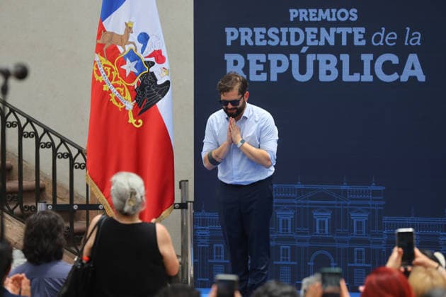 Santiago, December 18, 2025 President Gabriel Boric leads the award ceremony of the President of the Republic Awards for National Music and Performing Arts 2025 Jonnathan Oyarzun Aton Chile, Santiago Chile Aton 1113031  Copyright: JONNATHANxOYARZUN ATONxCHILE