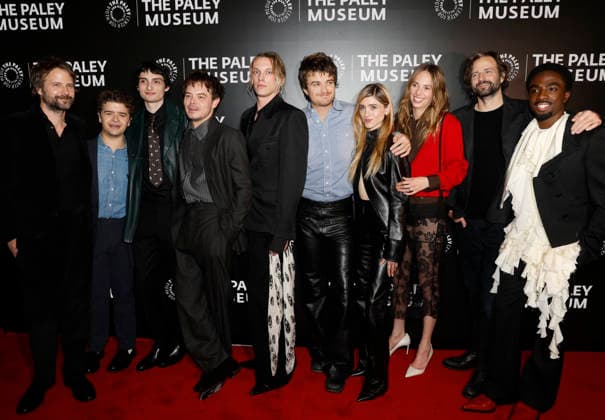 Ross Duffer, Gaten Matarazzo, Finn Wolfhard, Charlie Heaton, Jamie Campbell Bower, Joe Keery, Natalia Dyer, Maya Hawke, Matt Duffer, and Caleb McLaughlin arrive on the red carpet at PaleyLive s Stranger Things - The Final Season Celebration at The Paley Museum on Thursday, December 18, 2025 in New York City. NYP20251218218 JOHNxANGELILLO