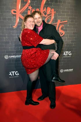 Gisa Flake and Knud Riepen at the premiere of the musical Kinky Boots The Musical at the Admiralspalast Berlin, 18 12 2025 Foto:xM.xBehrensx xFuturexImagex kinky_5249