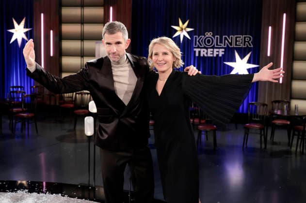 Micky Beisenherz and Susan Link at the recording of the WDR talk show Kölner Treff in WDR Studio BS 3 Cologne, 18 12 2025 Foto:xR.xSchmiegeltx xFuturexImagex koelner_treff1812_5246