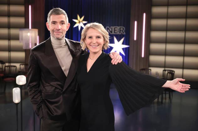 Micky Beisenherz and Susan Link at the recording of the WDR talk show Kölner Treff in WDR Studio BS 3 Cologne, 18 12 2025 Foto:xR.xSchmiegeltx xFuturexImagex koelner_treff1812_5247