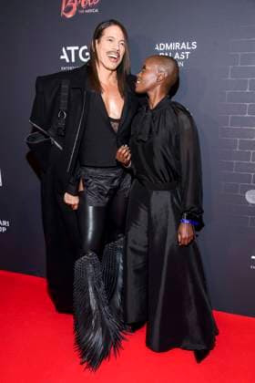 abb Jorge Gonzalez with Florence Kasumba on the red carpet at the premiere of Kinky Boots The Musical at Admiralspalast on 18 12 2025 in Berlin Berlin Germany