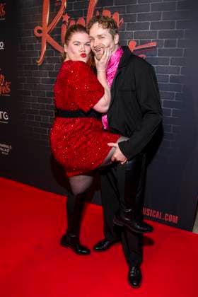 abb Gisa Flake and Knud Riepen on the red carpet at the premiere of Kinky Boots The Musical at Admiralspalast on 18 12 2025 in Berlin Berlin Germany