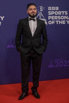 BBC Sports Personality of the Year Arrivals Red Carpet arrivals at Studio 10, Media City in Manchester ahead of the BBC Sports Personality of the Year 2025 Awards Featuring: Khawaja-Raees Mahmood Where: Manchester, United Kingdom When: 18 Dec 2025 Credit: Graham Finney WENN Manchester United Kingdom Copyright: xWENNx wenn40849550 x wenn40849550