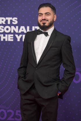 BBC Sports Personality of the Year Arrivals Red Carpet arrivals at Studio 10, Media City in Manchester ahead of the BBC Sports Personality of the Year 2025 Awards Featuring: Khawaja-Raees Mahmood Where: Manchester, United Kingdom When: 18 Dec 2025 Credit: Graham Finney WENN Manchester United Kingdom Copyright: xWENNx wenn40849551 x wenn40849551