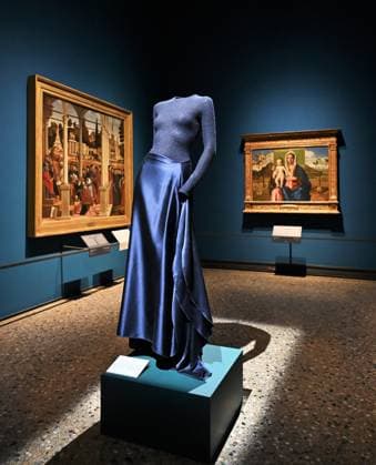 Milan, Italy Giorgio Armani.Milan, for love on display at the Pinacoteca di Brera for the first time an exhibition dedicated to the stylistic journey of Giorgio Armani welcoming a selection of clothes in its prestigious rooms a union of fashion and art In the photo: Giorgio Armani s clothes on display  Copyright: xNickxZonnax xipa-agency.netx xNickxZonnax IPA_Agency_IPA69325494