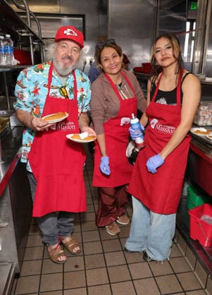 19 December 2025 - Los Angeles, California - Clint Howard, Kat Howard and Rafa ella Erlinda Hope The Mission And Los Angeles Mission Host Annual Christmas Celebration On Skid Row held at Los Angeles Mission in Los Angeles. Photo Copyright: xAdMediax MediaPunchx