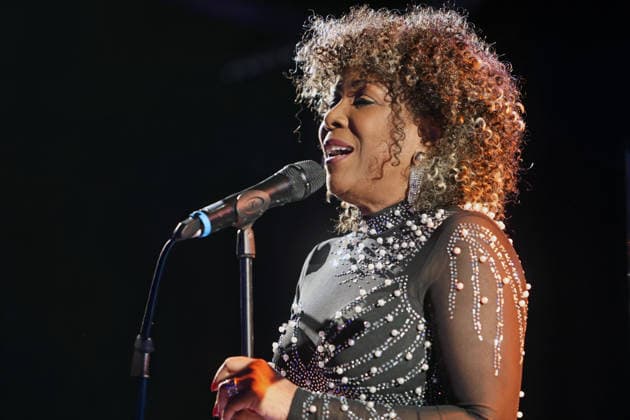 Shirley Brug on stage A pre-Christmas music show was presented by the talented singer Shirley Brug with roots from Curacao and an impressive performance Essen North Rhine-Westphalia Germany