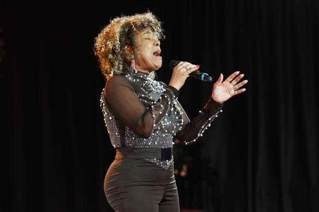 Shirley Brug on stage A pre-Christmas music show was presented by the talented singer Shirley Brug with roots from Curacao and an impressive performance Essen North Rhine-Westphalia Germany