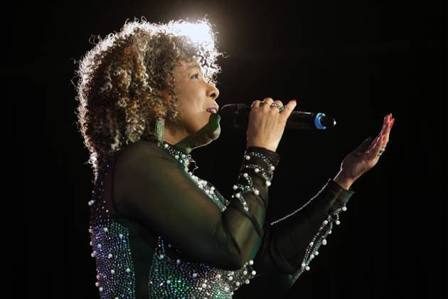 Shirley Brug on stage A pre-Christmas music show was presented by the talented singer Shirley Brug with roots from Curacao and an impressive performance Essen North Rhine-Westphalia Germany
