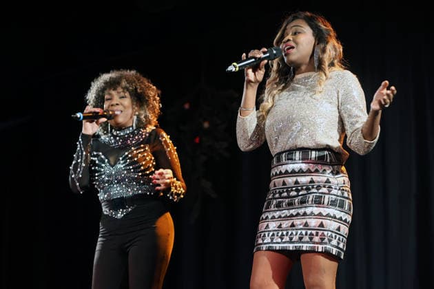 Shirley Brug and Sonja La Voice on stage A pre-Christmas music show was presented by the singers Shirley Brug and Sonja La Voice with an expressive performance Essen North Rhine-Westphalia Germany