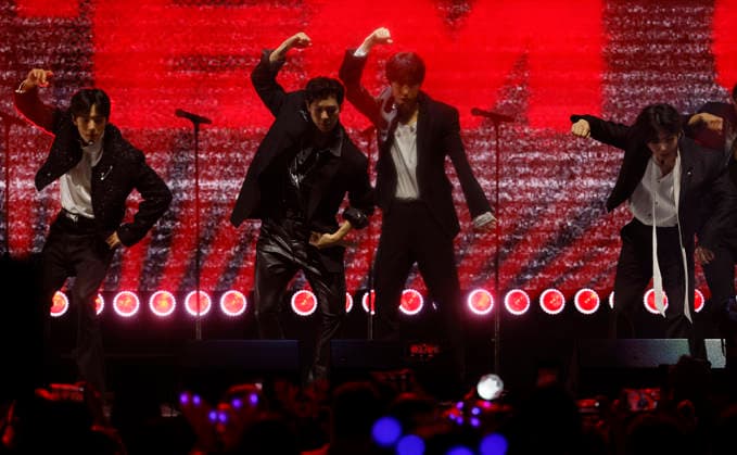 Monsta X performs at the Y100 s iHeartRadio Jingle Ball 2025 show at the Kaseya Center in Miami, Florida, on Saturday, December 20, 2025.  MIA20251220110 GARYxIxROTHSTEIN