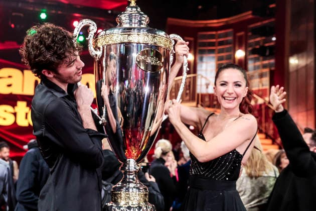 December 21, 2025, Rome, Rome, Italy: Dancing with the Stars television show, the finale. Pictured is Andrea Delogu and Nikita Perotti, the winners. Rome, Italy 20 December 2025 Rome Italy  - ZUMAa289 20251221_zia_a289_012 Copyright: xCristianoxMinichiellox