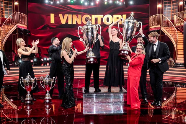 December 21, 2025, Rome, Rome, Italy: Dancing with the Stars television show, the finale. Pictured is Andrea Delogu and Nikita Perotti, the winners. Rome, Italy 20 December 2025 Rome Italy  - ZUMAa289 20251221_zia_a289_045 Copyright: xCristianoxMinichiellox