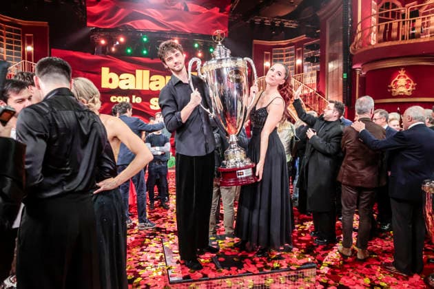 December 21, 2025, Rome, Rome, Italy: Dancing with the Stars television show, the finale. Pictured is Andrea Delogu and Nikita Perotti, the winners. Rome, Italy 20 December 2025 Rome Italy  - ZUMAa289 20251221_zia_a289_014 Copyright: xCristianoxMinichiellox