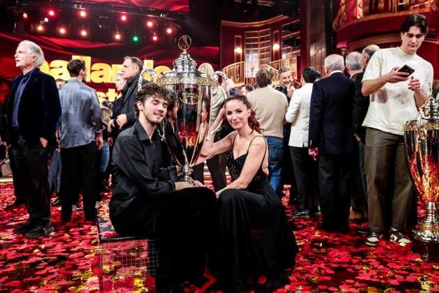 December 21, 2025, Rome, Rome, Italy: Dancing with the Stars television show, the finale. Pictured is Andrea Delogu and Nikita Perotti, the winners. Rome, Italy 20 December 2025 Rome Italy  - ZUMAa289 20251221_zia_a289_017 Copyright: xCristianoxMinichiellox
