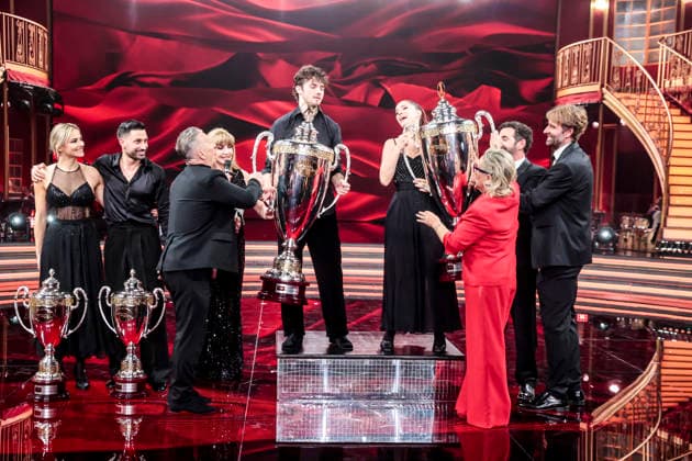 December 21, 2025, Rome, Rome, Italy: Dancing with the Stars television show, the finale. Pictured is Andrea Delogu and Nikita Perotti, the winners. Rome, Italy 20 December 2025 Rome Italy  - ZUMAa289 20251221_zia_a289_042 Copyright: xCristianoxMinichiellox