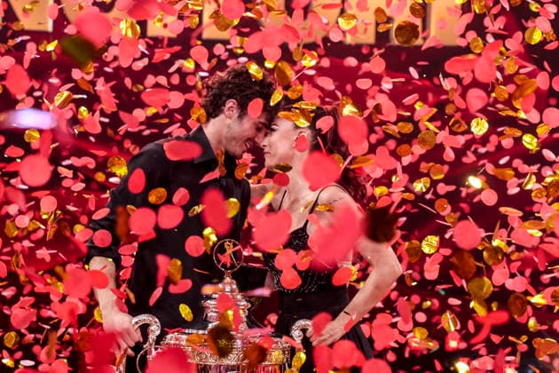 December 21, 2025, Rome, Rome, Italy: Dancing with the Stars television show, the finale. Pictured is Andrea Delogu and Nikita Perotti, the winners. Rome, Italy 20 December 2025 Rome Italy  - ZUMAa289 20251221_zia_a289_050 Copyright: xCristianoxMinichiellox