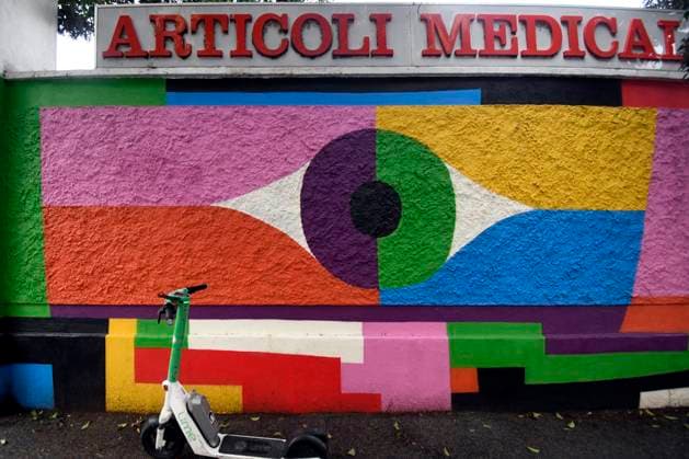 December 21, 2025, Rome, Rome, Italy: The new mural by Geometric Bang (Mattia Botta) on Via del Porto Fluviale in Ostiense. Rome, Italy 22 December 2025 Rome Italy  - ZUMAa289 20251221_zia_a289_090 Copyright: xMimmoxFrassinetix