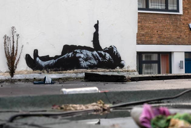 . 22 12 2025. London, United Kingdom. Second Alleged New Banksy Stencil. Unconfirmed by the artist, a second Banksy style stencil, identical to the one at Centre Point, has appeared on a wall Queen s Mews, Bayswater.  xMartynxWheatleyx xi-Imagesx IIM-26470-0011