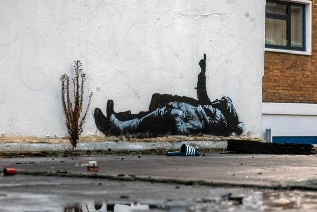 . 22 12 2025. London, United Kingdom. Second Alleged New Banksy Stencil. Unconfirmed by the artist, a second Banksy style stencil, identical to the one at Centre Point, has appeared on a wall Queen s Mews, Bayswater.  xMartynxWheatleyx xi-Imagesx IIM-26470-0012