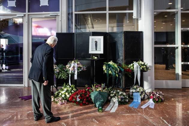 AMSTERDAM Visitors to Hans van Manen s farewell at the Dutch National Opera & Ballet. Choreographer Van Manen has passed away at the age of 93. ANP DINGENA MOL netherlands out - belgium out  Copyright: xx x545586421x originalFilename: 545586421.jpg