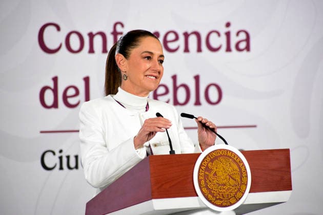 Mexican President Claudia Sheinbaum Pardo speaks during a press conference at the National Palace. on December 22, 2025, in Mexico City, Mexico. Mexico City Mexico - ZUMAe321 20251222_zia_e321_008 Copyright: xLuisxBarronx