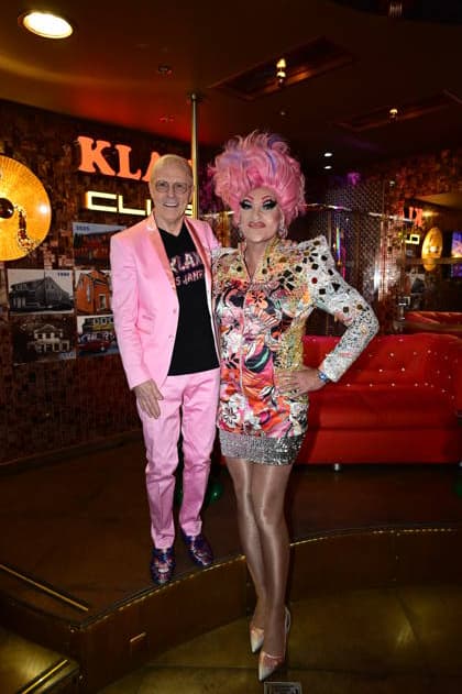 Olivia Jones and Wolfgang Wolle Förster at the press lunch to mark the 35th anniversary of Nachtbar Klax at Nachtbar Klax Dresden, 22 12 2025 Copyright: xMatthiasxWehnertx