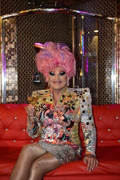 Olivia Jones at the press lunch with Wolfgang Wolle Förster on the occasion of the 35th anniversary of Nachtbar Klax at Nachtbar Klax Dresden, 22 12 2025 Copyright: xMatthiasxWehnertx