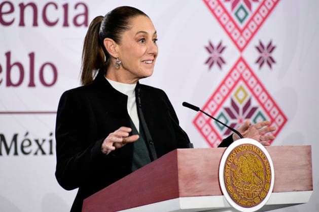 Mexican President Claudia Sheinbaum Pardo speaks during a press conference at the National Palace. on December 23, 2025, in Mexico City, Mexico. Mexico City Mexico - ZUMAe321 20251223_zia_e321_010 Copyright: xLuisxBarronx