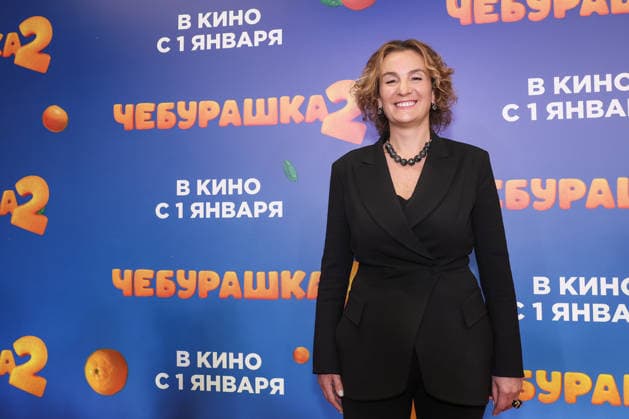 RUSSIA, MOSCOW - DECEMBER 24, 2025: Yuliana Slashcheva, Gorky Film Studio CEO, poses on the red carpet during the premiere of the family comedy Cheburashka 2 by Dmitry Dyachenko at the KARO 11 Oktyabr cinema on Novy Arbat Street (New Arbat Avenue). Valery Sharifulin TASS  86692738