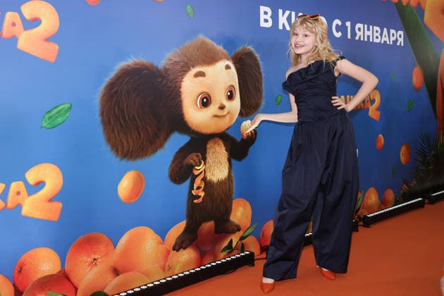 RUSSIA, MOSCOW - DECEMBER 24, 2025: Actress Yeva Smirnova poses on the red carpet during the premiere of the family comedy Cheburashka 2 by Dmitry Dyachenko at the KARO 11 Oktyabr cinema on Novy Arbat Street (New Arbat Avenue). Valery Sharifulin TASS  86692610