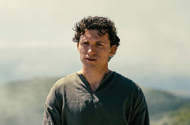 Tom Holland USA.Tom Holland in a scene from (C)Universal Pictures new film: The Odyssey (2026). PLOT: After the Trojan War, Odysseus faces a dangerous voyage back to Ithaca, meeting creatures like the Cyclops Polyphemus, Sirens, and Circe along the way. Director: Christopher Nolan LMK110-J11493-231225 Supplied by LMKMEDIA. Editorial Only. Landmark Media is not the copyright owner of these Film or TV stills but provides a service only for recognised Media outlets. 