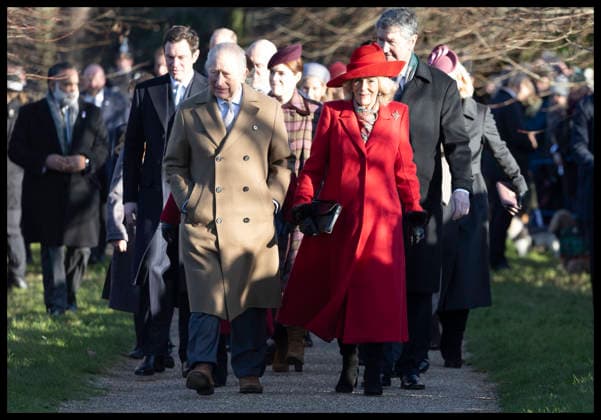 . 25 12 2025. Sandringham , United Kingdom. UK Royals led by King Charles III and Queen Camilla arriving at the Christmas Day church service at Sandringham, United Kingdom,  xStephenxLockx xi-Imagesx IIM-26475-0061