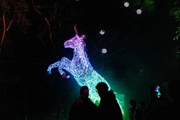 December 25, 2025, Bronx, New York, USA: People attend LUMAGICA Holidays light show at Yarkon Park in Tel Aviv, Israel on Christmas Day - December 25, 2025. Bronx USA - ZUMAr339 20251225_znp_r339_008 Copyright: xLevxRadinx
