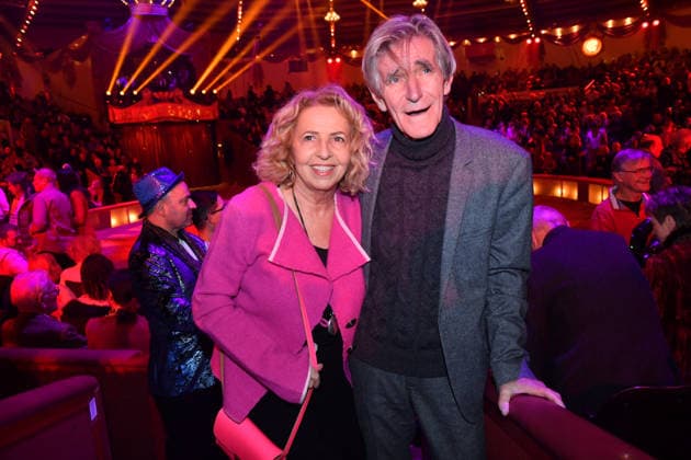 Michaela May with husband Bernd Schadewald Premiere winter season 2025 Circus Krone Ich Du, Wir Krone Manege Kronebau Munich December 25, 2025