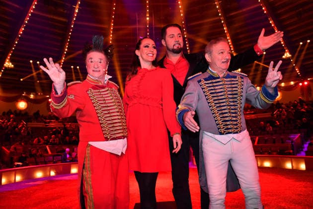 Martin Lacey and Jana Mandana Lacey Krone with Clowns Premiere Winter Season 2025 Circus Krone Ich Du, Wir Krone Manege Kronebau Munich December 25, 2025