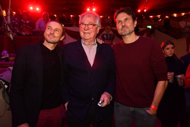 Lukas Verhoeven, Friedrich von Thun and Simon Verhoeven Premiere winter season 2025 Circus Krone Ich Du, Wir Krone Manege Kronebau Munich December 25, 2025