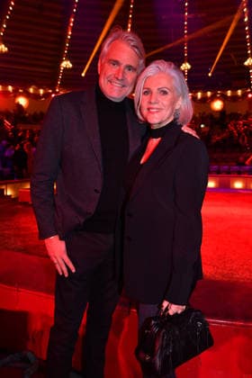 Birgit Schrowange with husband Frank Sporthelfer Premiere winter season 2025 Circus Krone Ich Du, Wir Krone Manege Kronebau Munich December 25, 2025