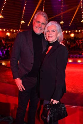 Birgit Schrowange with husband Frank Sporthelfer Premiere winter season 2025 Circus Krone Ich Du, Wir Krone Manege Kronebau Munich December 25, 2025
