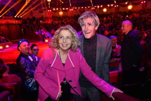 Michaela May with husband Bernd Schadewald Premiere winter season 2025 Circus Krone Ich Du, Wir Krone Manege Kronebau Munich December 25, 2025