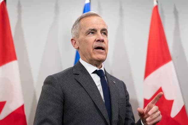 December 27, 2025, Halifax, Ns, Canada: Prime Minister Mark Carney speaks during a press conference with Ukrainian President Volodymyr Zelenskyy, not shown, in Halifax, N.S. on Saturday, December 27, 2025. Halifax Canada  - ZUMAc35_ 20251227_zaf_c35_013 Copyright: xRileyxSmithx